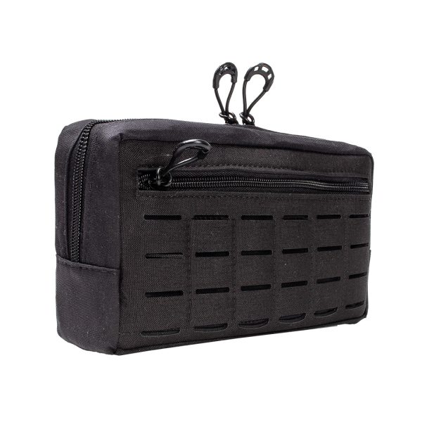 Bolso Modular Horizontal 2 Zip Laser Cut - Preto